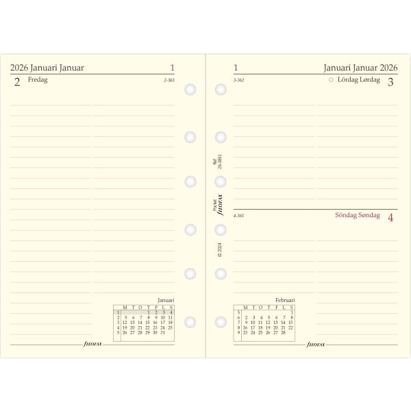 Filofax 2026 Refill | Pocket | Dag