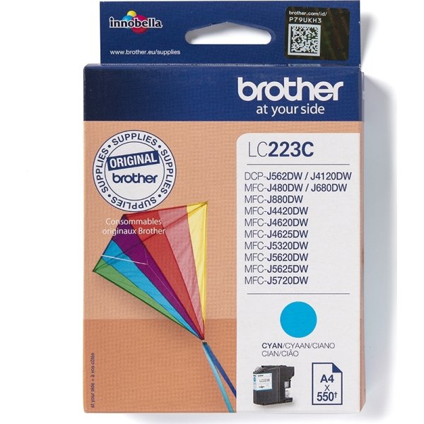 Brother LC223C bläckpatron, cyan, 550 s