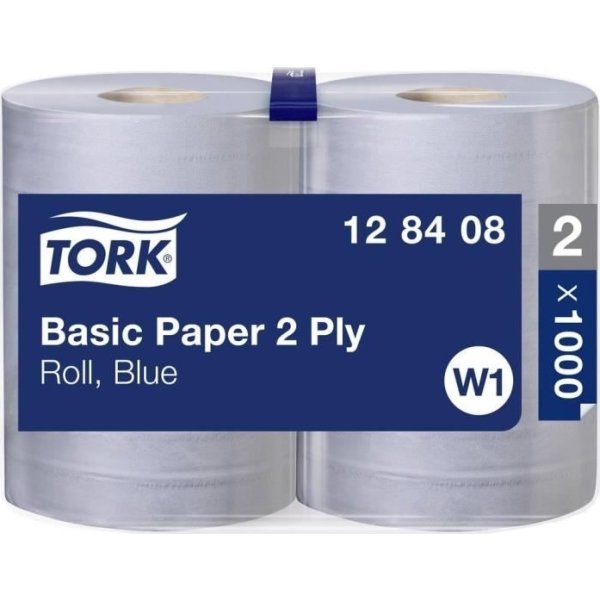 Tork W1 Basic Torkpapper, Blå, 2-lags