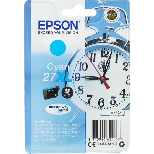 Bläckpatron Epson 27XL Blå 1100 sidor