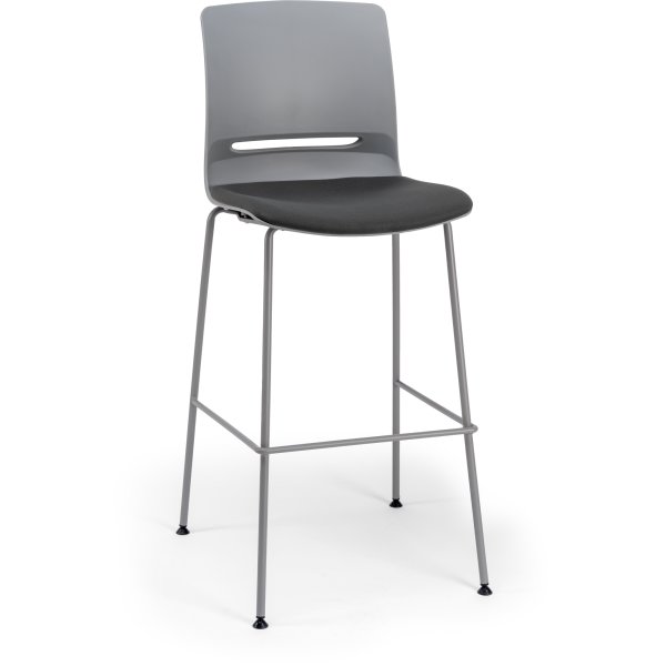 Denver hög mötesstol m. dyna, grå, 2 st