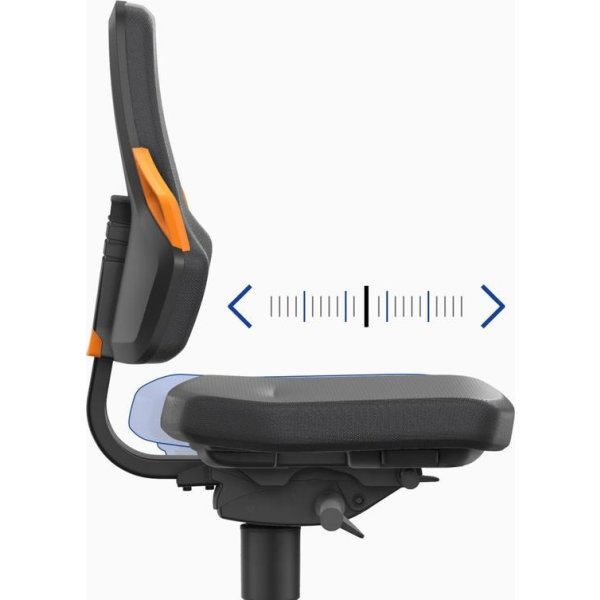 Nexxit Arbetsstol, svart/blå, Duotec, fotring