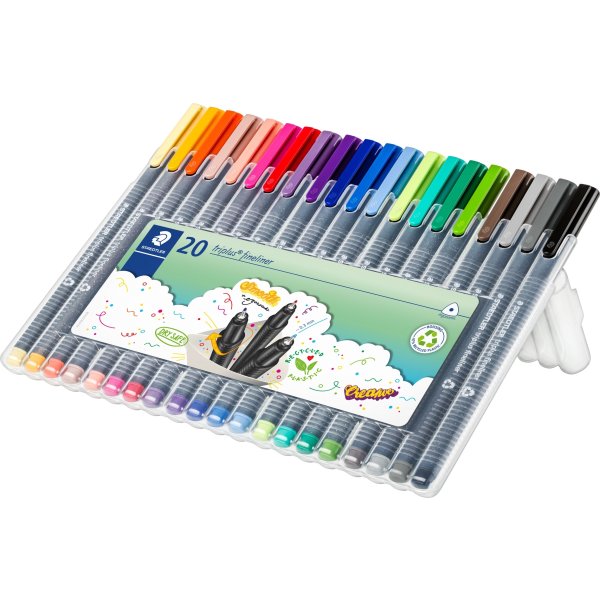 Staedtler Triplus Fineliner 334 Fiberpennor, 20 st