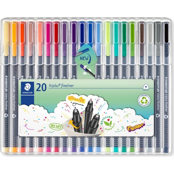 Staedtler Triplus Fineliner 334 Fiberpennor, 20 st