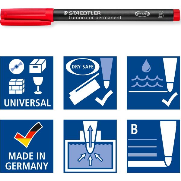 Staedtler Lumocolor 314 Märkpenna B, permanent, rö
