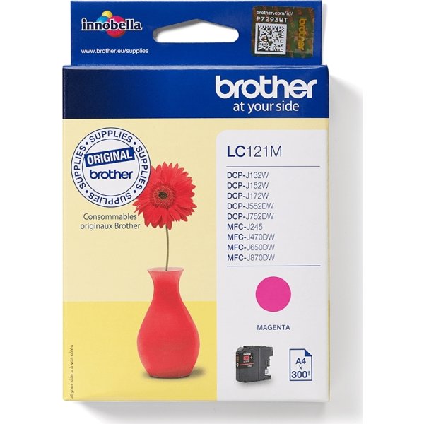 Brother LC121M bläckpatron, magenta, 300 sidor