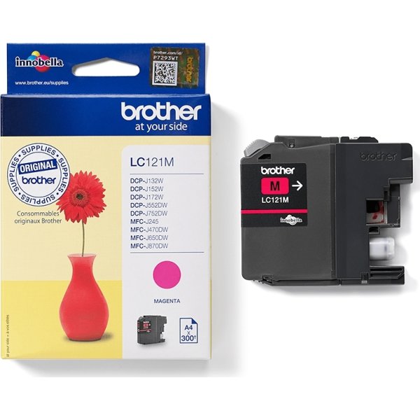 Brother LC121M bläckpatron, magenta, 300 sidor