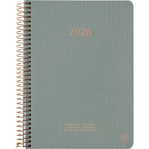 Kozo 2026 Kalender | A5 | Vecka | Aloe Vera