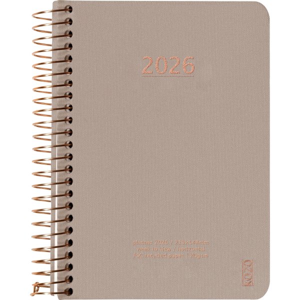 Kozo 2026 Kalender | A6 | Vecka | Sand