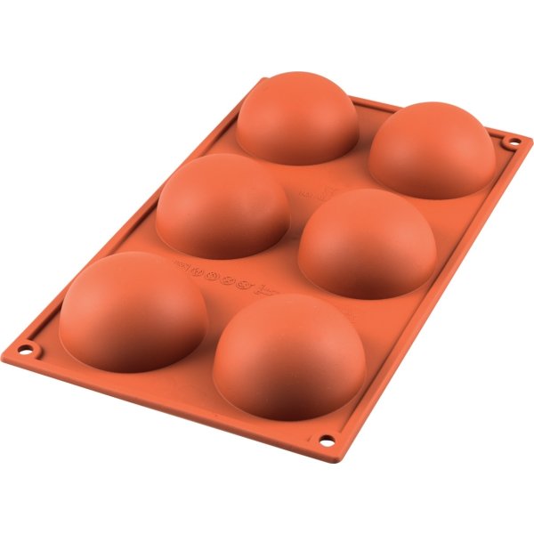 Silikomart Bakform halvrund 6 st, Ø7cm, 8cl