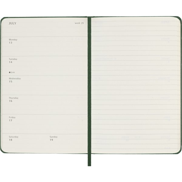 Moleskine 2026 Kalender | H | Vecka | Poc. | Grön