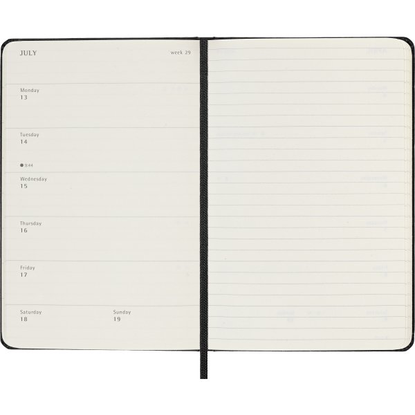 Moleskine 2026 Kalender | H | Vecka | Poc. | Svart
