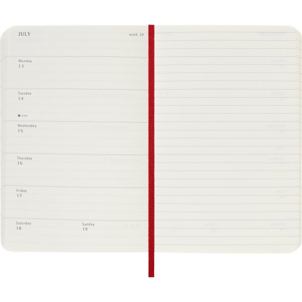 Moleskine 2026 Kalender | S | Vecka | Ficka | Röd