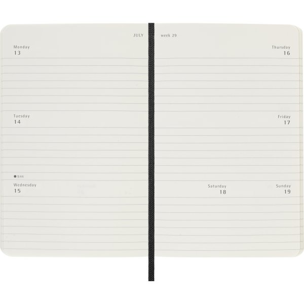 Moleskine 2026 Kalender | S | Vecka h. | P| Svart