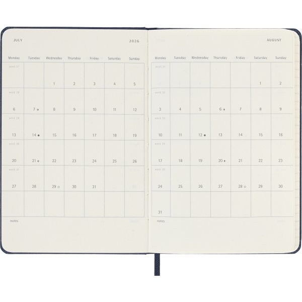 Moleskine 2026 Kalender | H | Dag | Pock. | Blå
