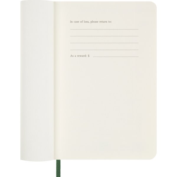 Moleskine 2026 Kalender | S | Dag | Poc. | Grön