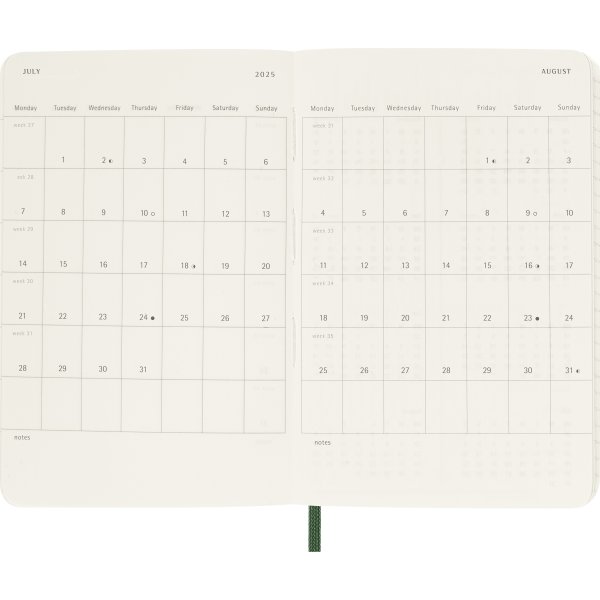 Moleskine 2026 Kalender | S | Dag | Poc. | Grön