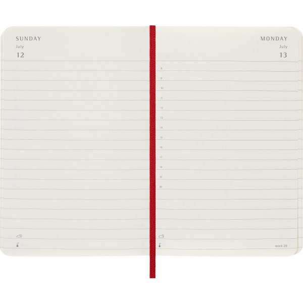 Moleskine 2026 Kalender | S | Dag | Poc. | Röd