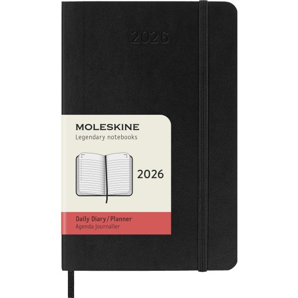Moleskine 2026 Kalender | S | Dag | Poc. | Svart