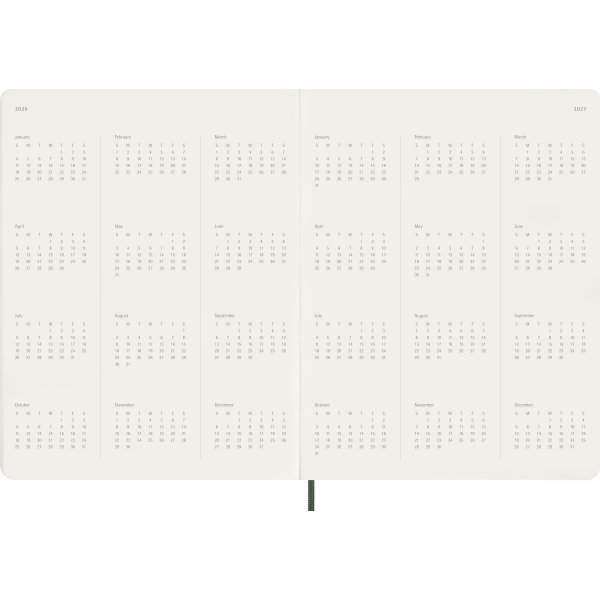 Moleskine 2026 Kalender | Ess. | Vecka v. | Grön