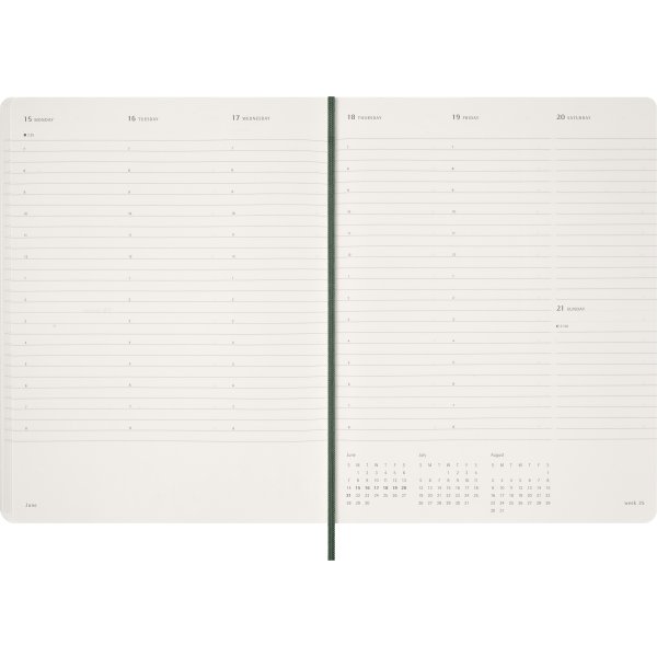 Moleskine 2026 Kalender | Ess. | Vecka v. | Grön