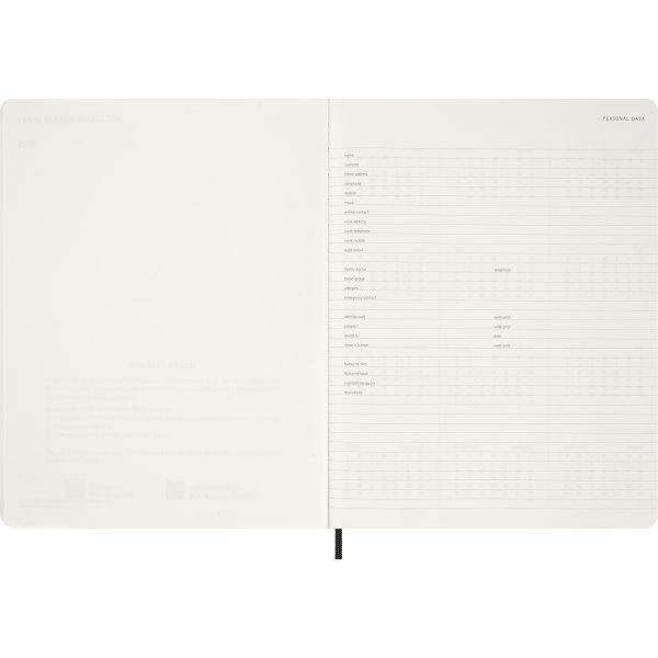 Moleskine 2026 Kalender | Ess. | Veckovy | Svart