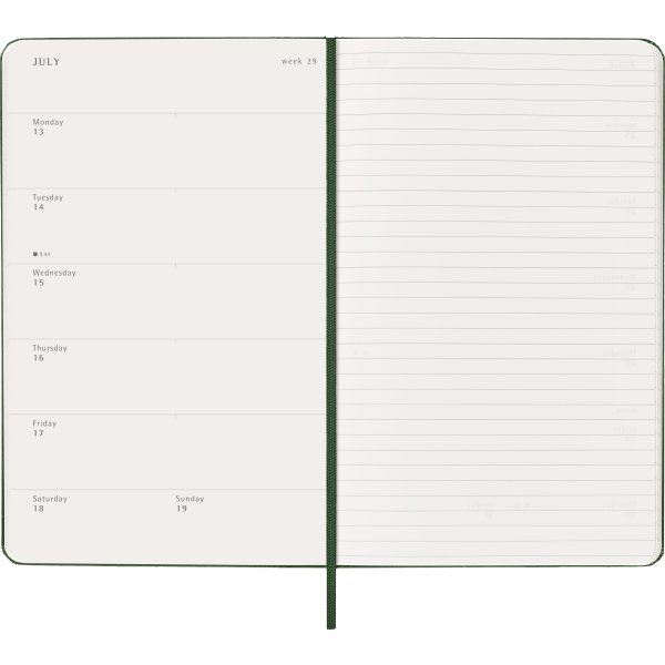 Moleskine 2026 Kalender | H | Vecka | L | Grön