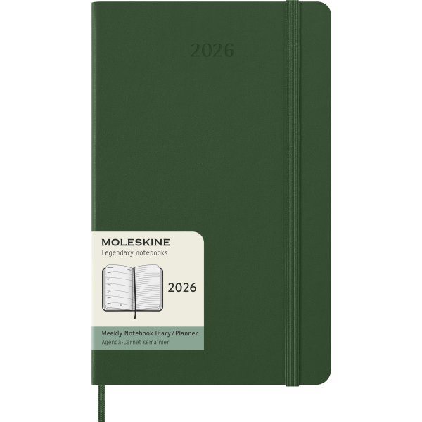 Moleskine 2026 Kalender | H | Vecka | L | Grön