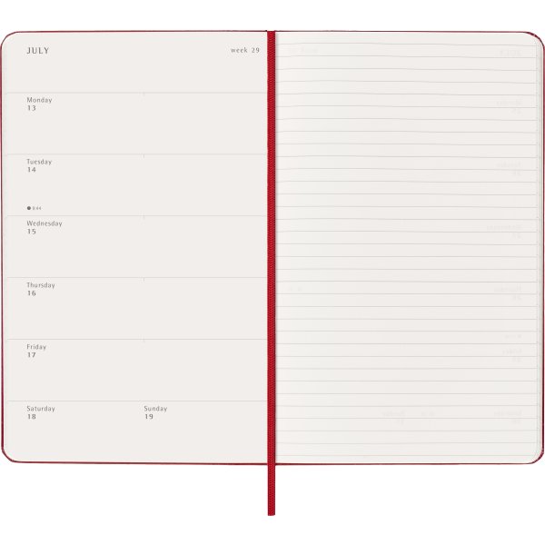 Moleskine 2026 Kalender | H | Vecka | L | Röd