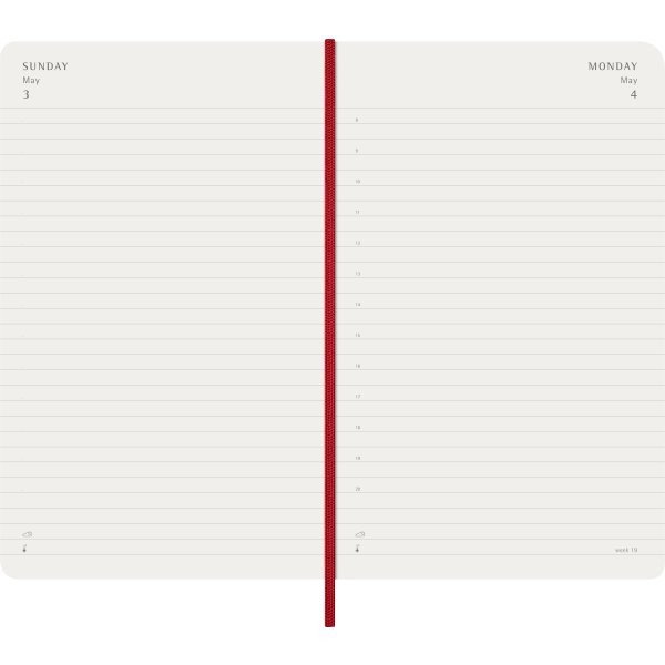 Moleskine 2026 Kalender | S | Dag | L | Röd