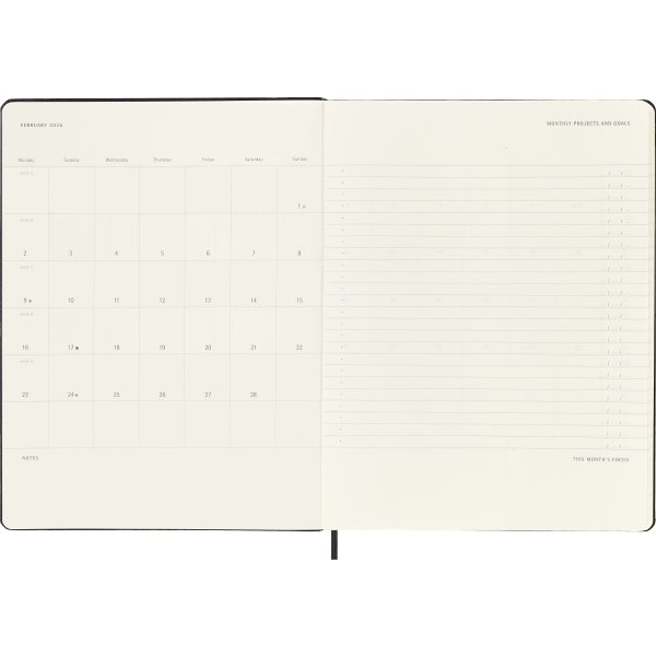 Moleskine 2026 Kalender | H | Vecka Pro v. | XL