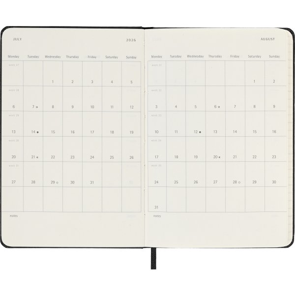 Moleskine 2026 Kalender | H | Dag | Poc. | Svart