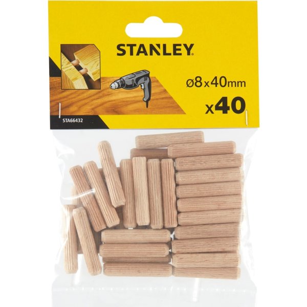 Stanley Träplugg Ø8 mm, 40 mm, 40 st.