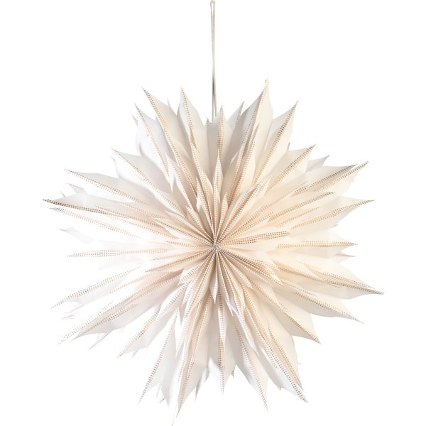 Pappersstjärna, Ø45cm, exkl kabel & glödlampa, vit