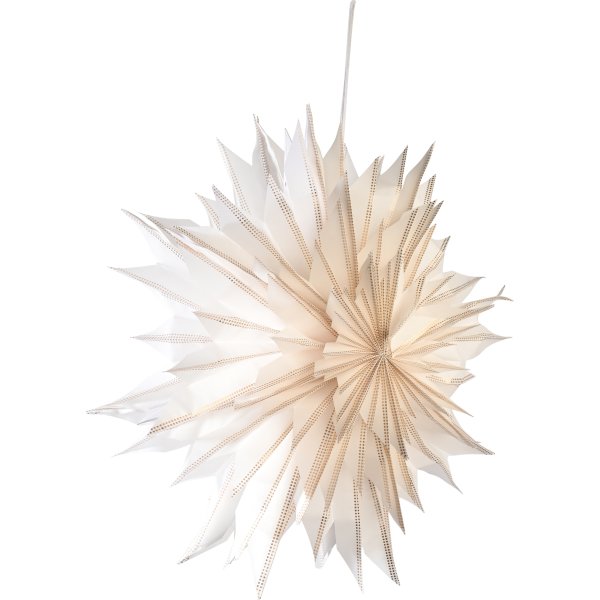 Pappersstjärna, Ø45cm, exkl kabel & glödlampa, vit