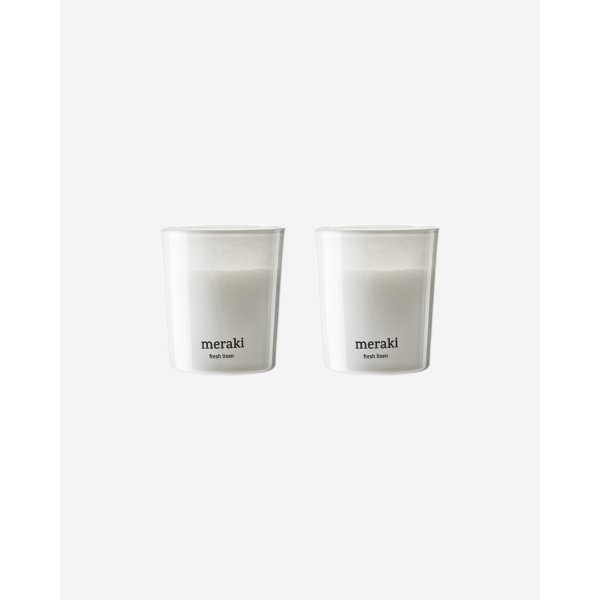 Meraki Doftljus, Fresh Linen, 2 st