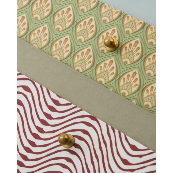 House Doctor Förvaringslådor, khaki & röd