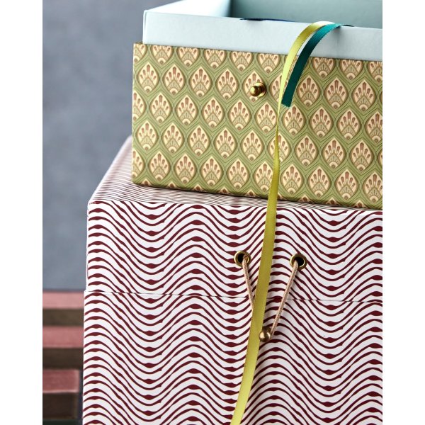 House Doctor Förvaringslådor, khaki & röd