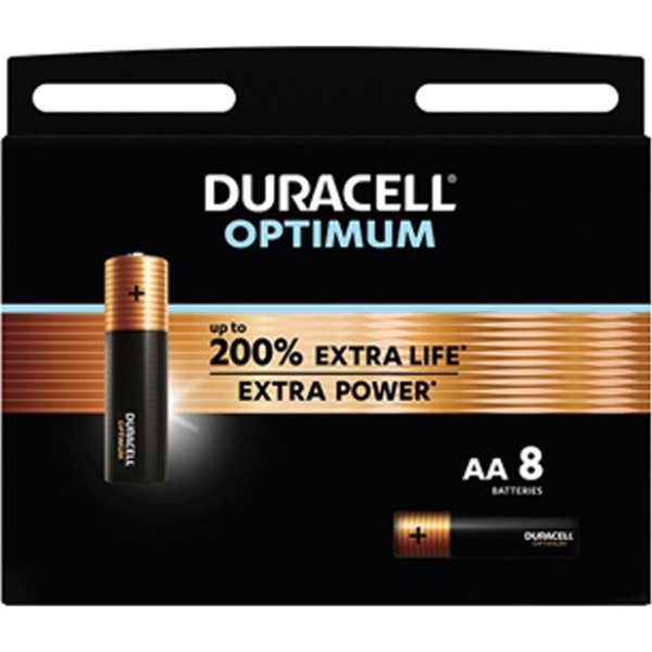 Duracell Optimum AA batteri, 8 st