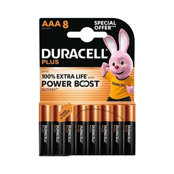 Duracell Plus Boost AA-batteri, 8 st