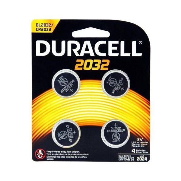 Duracell 2032 Litium-knappcellsbatterier, 4 st