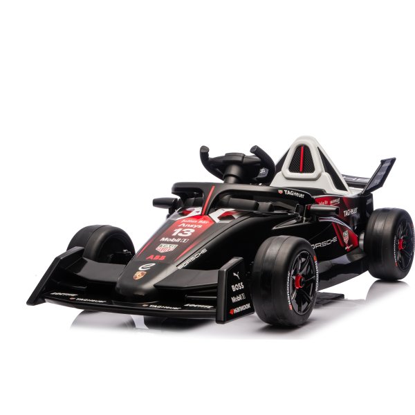 Elbil Porsche Formula E barnbil, 2x12V, svart