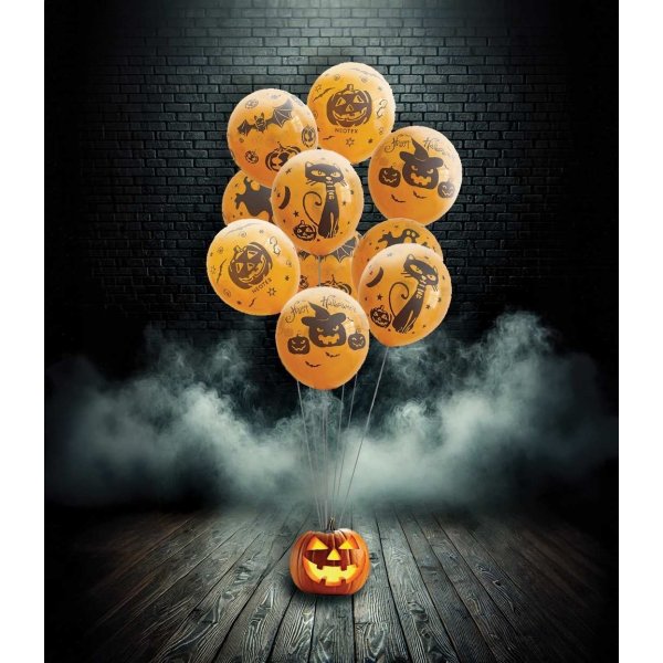 Halloweenballonger Ø23 cm - set om 10 st