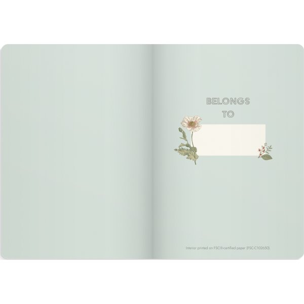 Burde Deluxe Anteckningsbok A5 | Linjerad | Flower