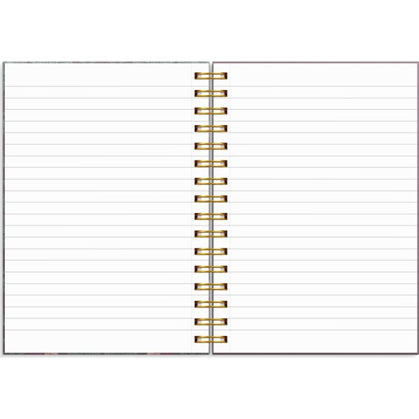 Burde Anteckningsbok | A5 | Linj. | Burg. blommor