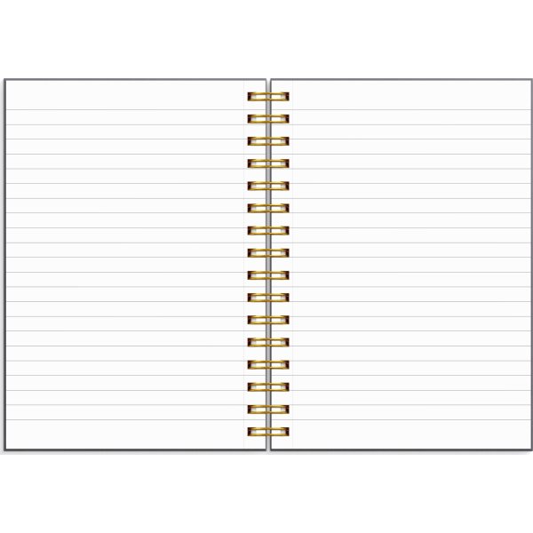 Burde Anteckningsbok | A5 | Linj. | Black flower