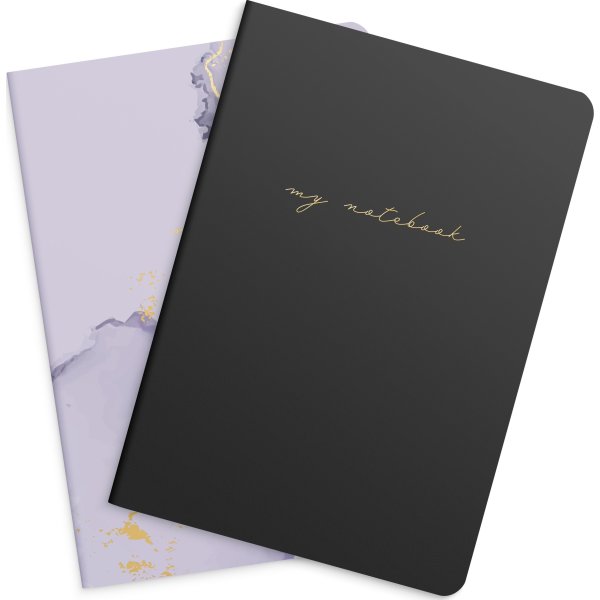 Burde Anteckningar | 14x21 cm | 2-p | Lilac&Black