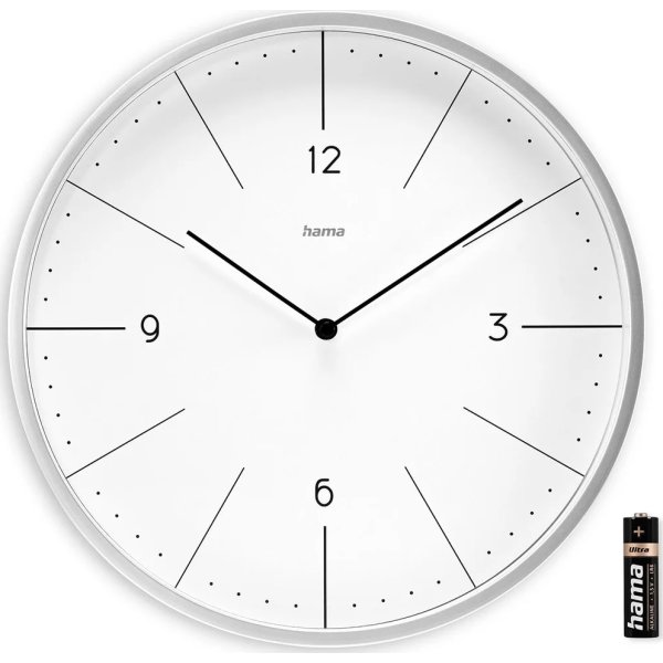 Hama Väggklocka "Sardinia" Diameter 30 cm, Grå