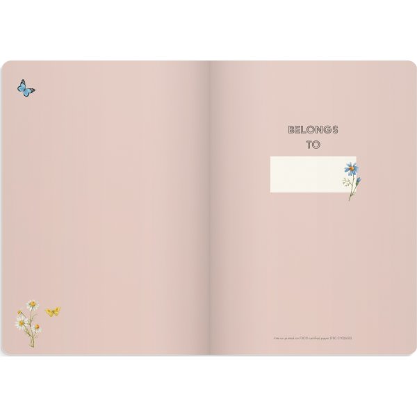 Burde Deluxe Anteckningsbok B5 | Lin.| Pink meadow