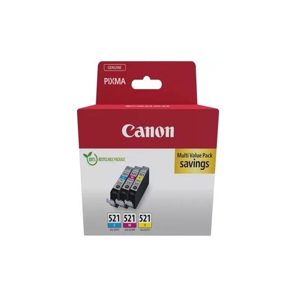 Canon CLI-521 Bläckpatroner, flerpack, C/M/Y
